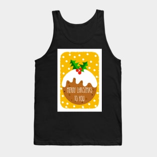 Christmas Pudding Festive Greeting ( yellow version ) Tank Top